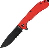 Daggerr Knives Wocket Linerlock Orange FRN Folding Serrated Knife RWKFORBWSR