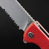 Daggerr Knives Wocket Linerlock Orange FRN Folding Serrated Knife RWKFORSWSR