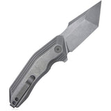 Damned Designs Yokai Pocket Knife Linerlock Gray Titanium Folding 14C28N 002TSW