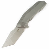 Damned Designs Yokai Pocket Knife Linerlock Gray Titanium Folding 14C28N 002TSW
