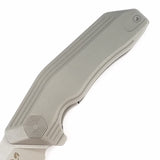 Damned Designs Yokai Pocket Knife Linerlock Gray Titanium Folding 14C28N 002TSW