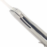 Damned Designs Yokai Pocket Knife Linerlock Gray Titanium Folding 14C28N 002TSW