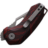Damned Designs Oni Linerlock Black & Red G10 Folding 14C28N Knife 014BKRD