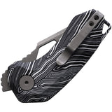 Damned Designs Oni Linerlock Black & White G10 Folding 14C28N Knife 014BKWT