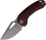 Damned Designs Djinn XL Linerlock Black & Red G10 Folding 14C28N Knife 015XLBKRD