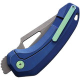 Damned Designs Djinn XL Framelock Blue Titanium Folding S35VN Knife 015XLTBL2