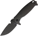 DPx Gear HEST/F Framelock Black Titanium Folding Bohler M390 Pocket Knife HSF014