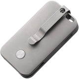 D Rocket Designs Automatic Squarehead Knife Button Lock Gray Titanium Bohler M390 Blade 001