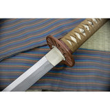 Dragon King Fletching Katana Gold Cord Wrapped Steel Sword w/ Scabbard 35320