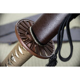 Dragon King Fletching Katana Gold Cord Wrapped Steel Sword w/ Scabbard 35320