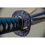 Dragon King War Horse Katana Blue Cord Wrapped Steel Sword w/ Scabbard 35350