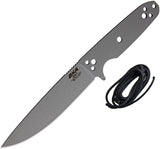 EKA RTG-1 Gray Powder Coat 1095HC Drop Pt Fixed Blade Knife w/ Black Cord 50220