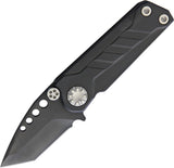 EOS Prawn Folder Black Handle DLC Tanto Point Folding Knife 027