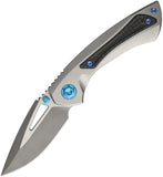 EOS Dorado S  Satin Titanium + Carbon Fiber Inlay CPM S90V Folding Knife 064   - On Sale