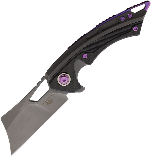 EOS Mini Cleaver Sasha Carbon Fiber/Titanium Folding CPM-30V Pocket Knife 092