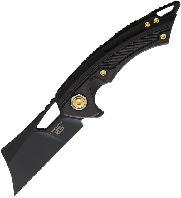 EOS Mini Nautilus Framelock Black Titanium/CF Folding CPM-S60V Knife 094
