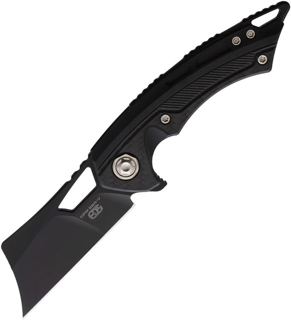 EOS Mini Nautilus Framelock Black Titanium/CF Folding CPM-S60V Knife 096
