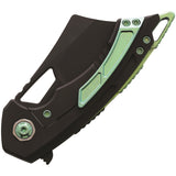 EOS Mini Nautilus Framelock Black/Green Titanium Folding CPM-S60V Knife 097   - On Sale