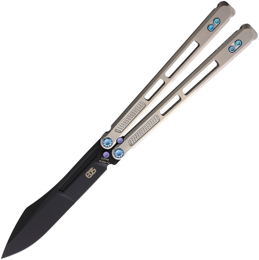 EOS Trident Balisong Satin Blue Knife (Butterfly) 102 – Atlantic