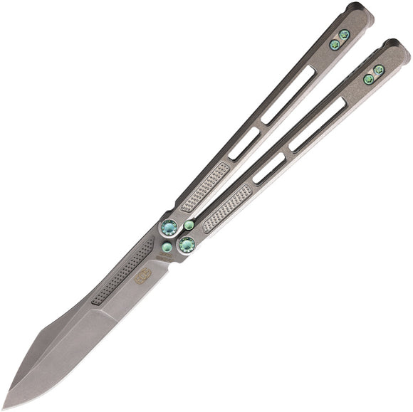 EOS Trident Balisong Stonewash Green Knife (Butterfly) 103