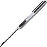 EOS Automatic Harpoon Knife OTF White Aluminum CPM-20CV Stainless Blade 118