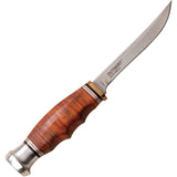 Elk Ridge Outskirt Brown Stacked Leather 8Cr13MoV Fixed Blade Knife 20031LBR