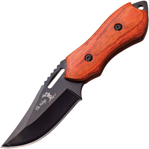 Elk Ridge 6" Brown Pakkawood Stainless Fixed Blade Hunter Knife  562wd