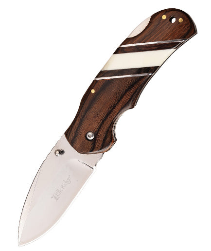 Elk Ridge Lockback Brown/White Pakkawood Folding 3Cr13 Pocket Knife 949BR