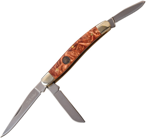 Elk Ridge Small Stockman Brown Resin Folding Stainless Steel Pocket Knife 953BR