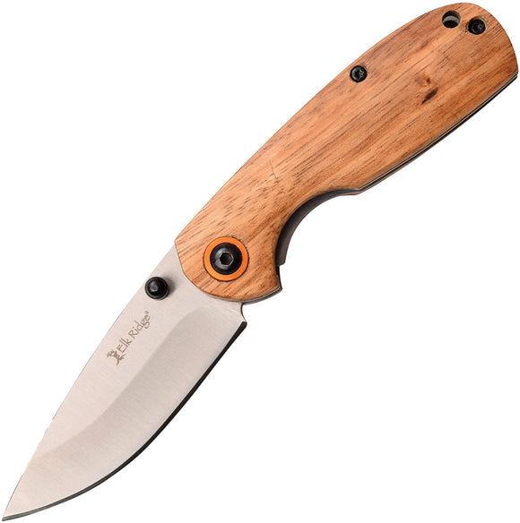 Elk Ridge Zebrawood Linerlock Brown Wooden Folding 3Cr13 Pocket Knife 966ZB