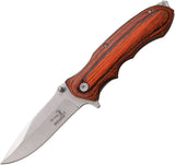 8" Elk Ridge Folding Pocket Knife Spring Assisted Brown Wood Hunting - a160sw