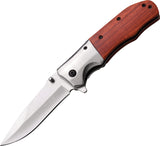 Elk Ridge Spring Assisted Folding Pocket Knife Brown Wood Satin - a165nw