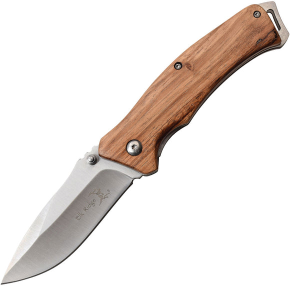Elk Ridge Linerlock Zebrawood Folding 3Cr13 Stainless Pocket Knife 936ZW