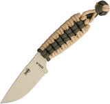 ESEE Izula Fixed Blade Desert Tan & Green Paracord Wrap Handle + Sheath IDTPC2
