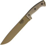 ESEE 16.5" Junglas Dark Earth Fixed Blade Green Handle + MOLEE Sheath JUNGLASDE