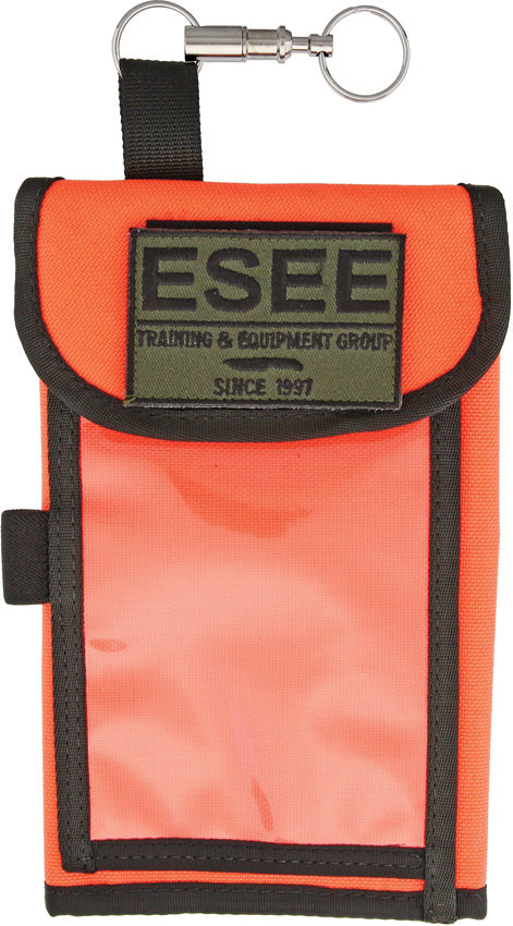 ESEE Logo Orange Map Case w/ Rain Flap External Pockets Survival Pouch MAPCASEOR