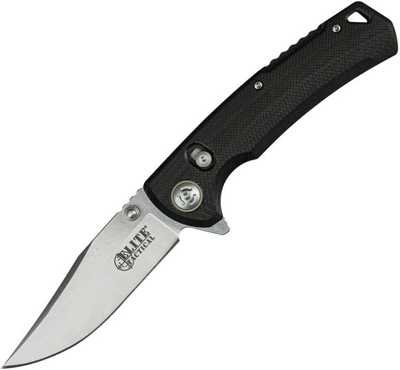 Elite Tactical Pocket Knife The Chaser Black G10 Folding D2 Steel Clip Pt FDR006