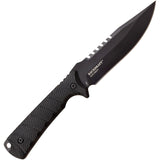 Elite Tactical Bowie Black Synthetic Stainless Steel Fixed Blade Knife FIX005BK