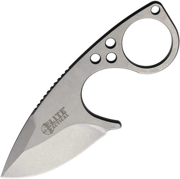 Elite Tactical Teardrop Grey Smooth D2 Steel Fixed Blade Knife FIX011