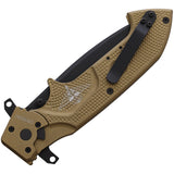 Extrema Ratio Glauca J1 Linerlock Desert Tan Aluminum Folding N690 Steel Pocket Knife 0165RVHCS