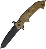 Extrema Ratio Glauca J1 Linerlock Desert Tan Aluminum Folding N690 Steel Pocket Knife 0165RVHCS