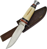 Frost Cutlery Chipaway Stainless Fixed Clip Pt Bowie White Bone Handle Knife CW1000WSB