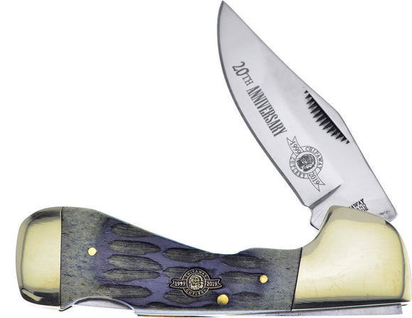 Frost Cutlery Choctaw 20th Anniversary Gray Bone Folding Pocket Knife CW105GY20