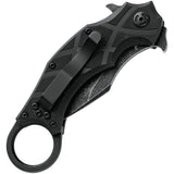 Fox Edge The Claw Pocket Knife Linerlock Black G10 Folding 8Cr13MoV Tanto 014