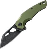 Fox Edge Atrax Pocket Knife Linerlock Green Aluminum Folding Black 8Cr13MoV 026