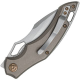 Fox Edge Tan Sparrow Linerlock Aluminum Handle Stainless Folding Pocket Knife 031