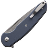 Ferrum Forge Knife Works Stinger Pocket Knife Blue G10 Folding Nitro-V 005BU