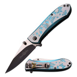 Femme Fatale Lot of 12 Blue Butterfly Folding Stainless Pocket Knife A010LBXX