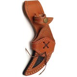 FH Knives Damascus Karambit Blue Pakkawood Fixed Blade Knife KMBT001