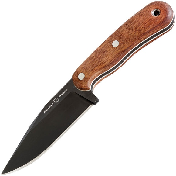 Flexcut Hawthorne Seeker Sapele Wood 1095HC Fixed Blade Knife H4C